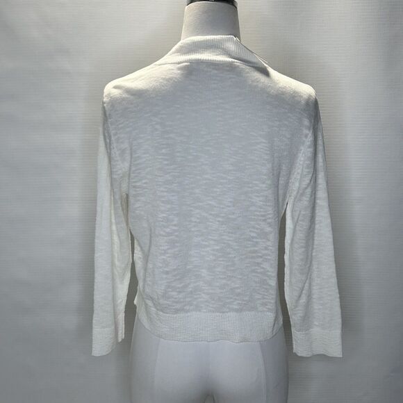 Soft Surroundings Playa Bonita Cardigan Women Med Ivory Sweater Open Front 2DF38 - Picture 4 of 12